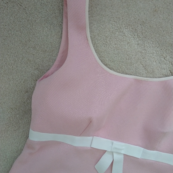 INC honeycomb pink Spring dress with bow - Picture 3 of 7